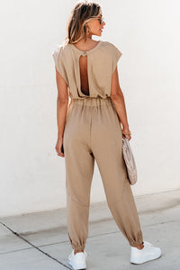 Pre-Order On The Go Beige Jumpsuit