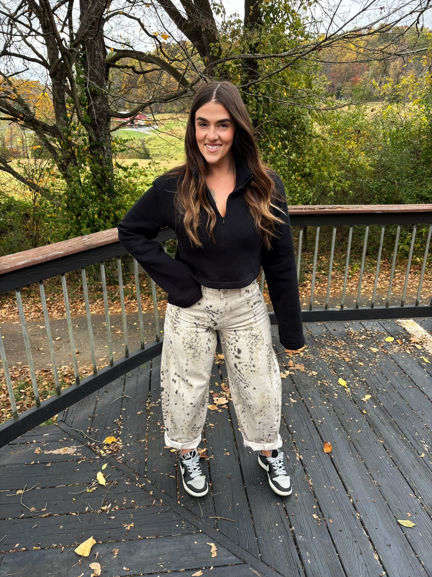 Sasha Kancan Animal Print Horseshoe Jeans