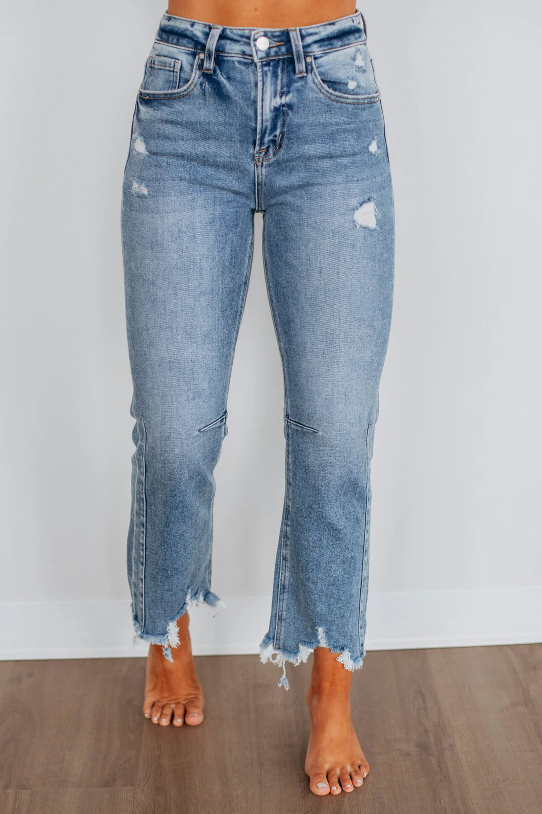 Iris Risen High Rise Straight Crop Jeans