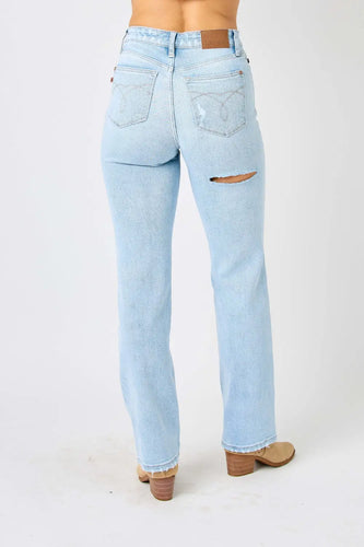 Pre-Order Judy Blue Back It Up 90's High Rise Straight Jeans
