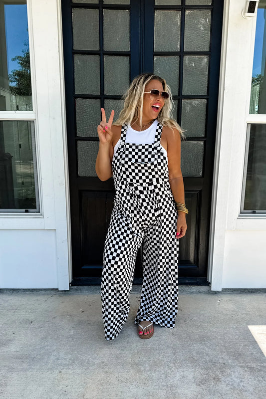 Pre-Order Checkered Karli Boho Overalls