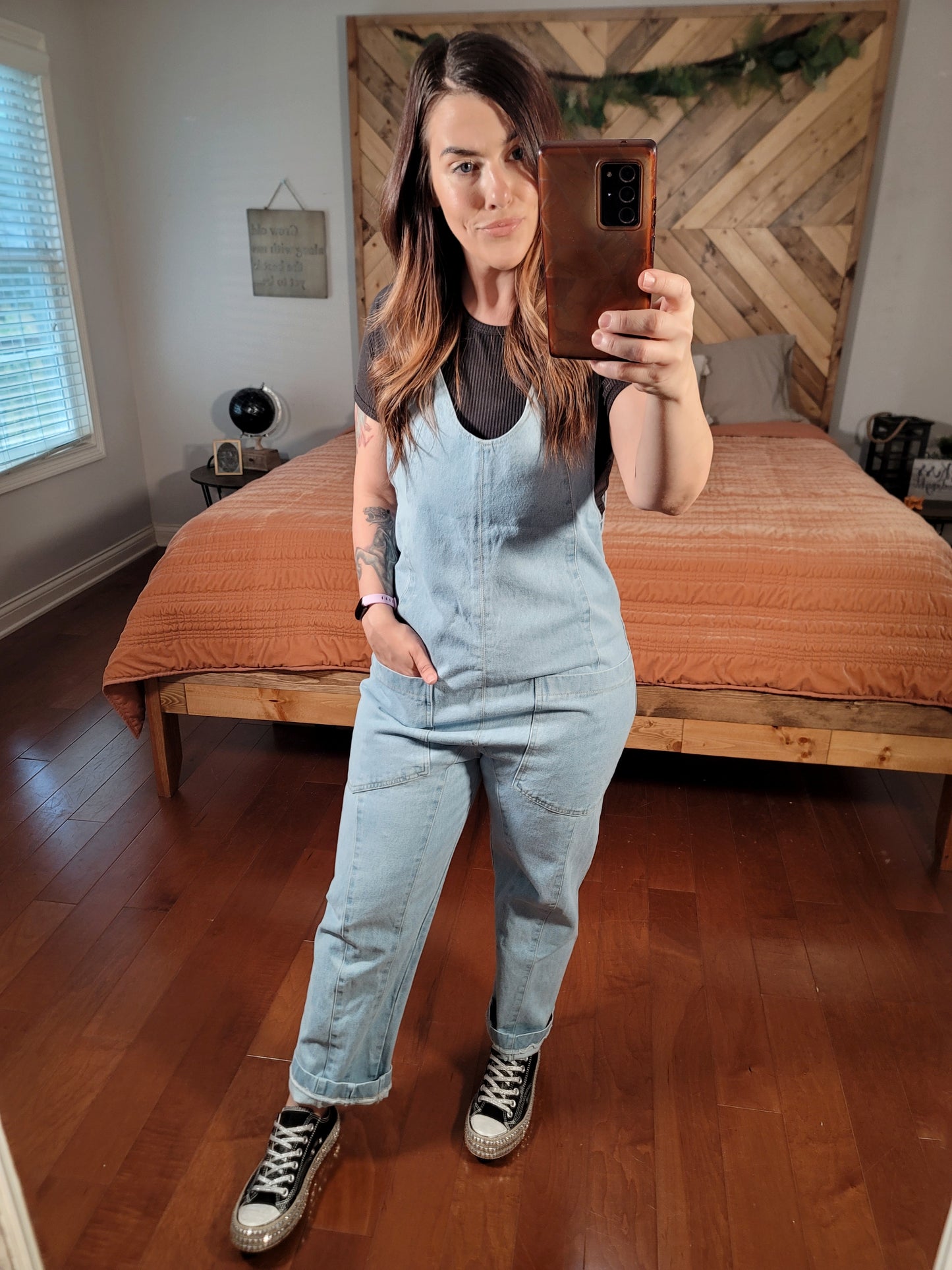 Trying To Forget You Denim Overall Jumpsuit