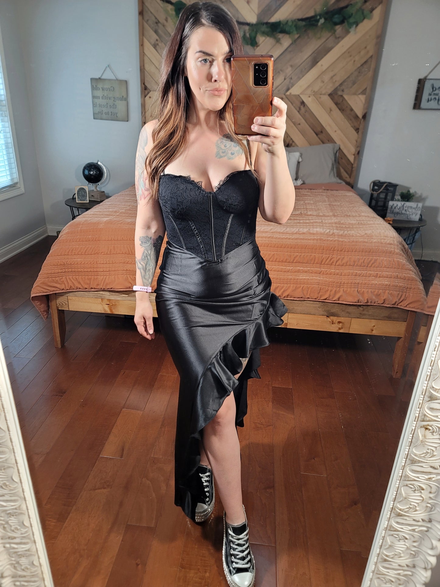 On Wednesday We Wear Black Corset Asymmetrical Dress