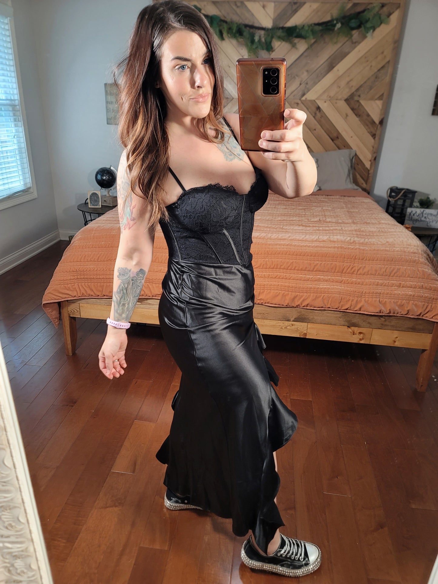 On Wednesday We Wear Black Corset Asymmetrical Dress