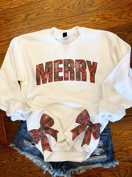 Pre-Order Spangle Merry Side Bow Sweatshirt