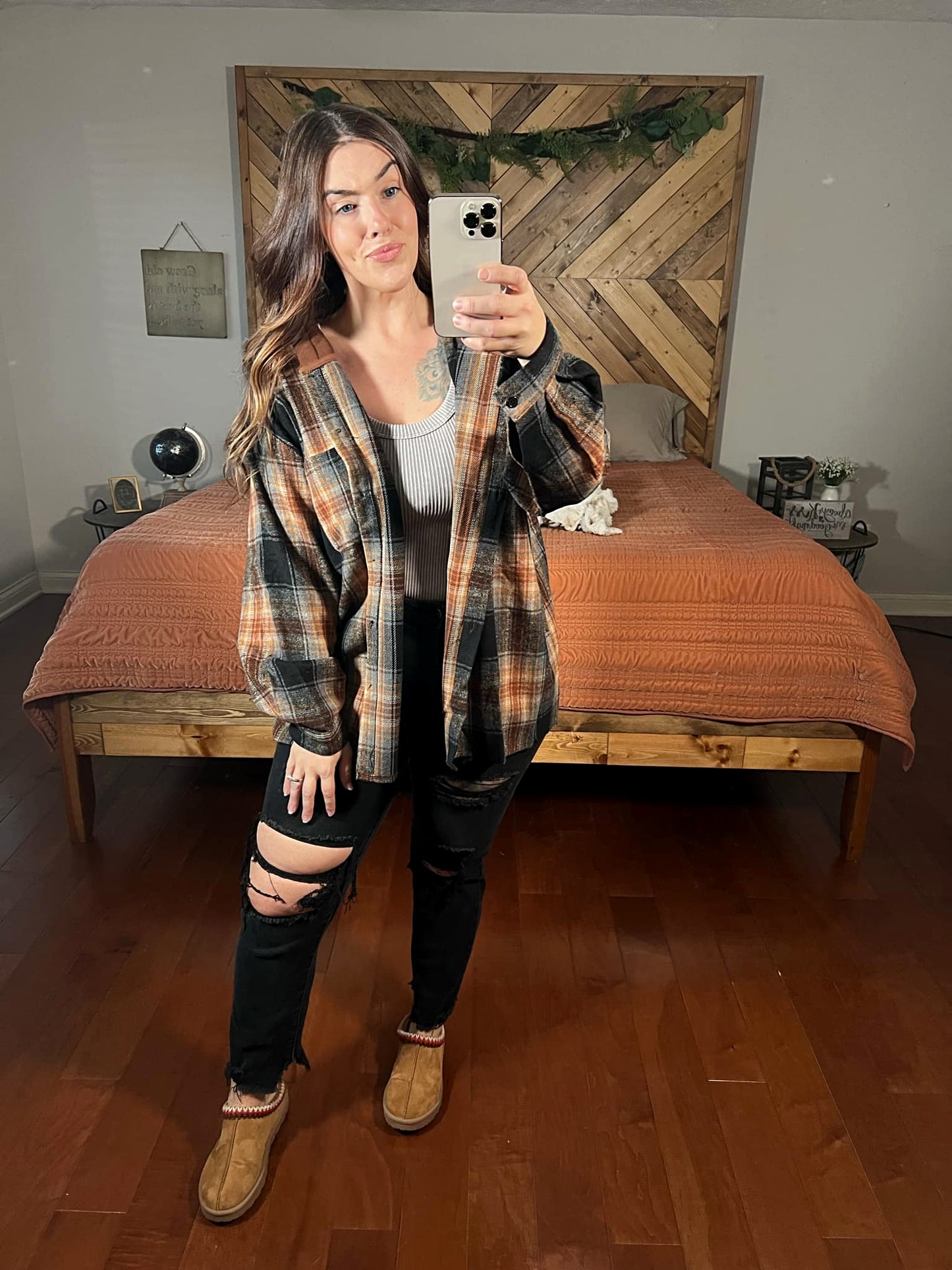 Mad For Plaid Black Pecan Oversized Flannel