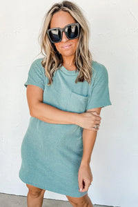 Pre-Order The Everyday Ribbed Pocket T-Shirt Dress *2 Colors*