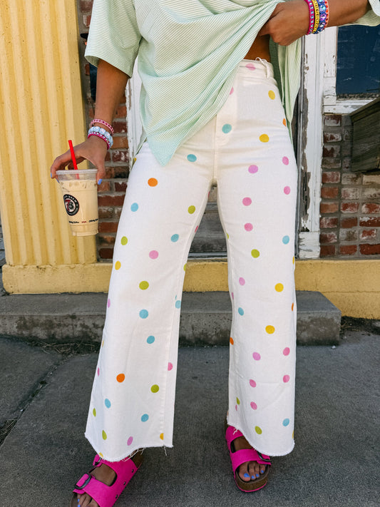 At The Spot Multicolor Polka Dot Pants