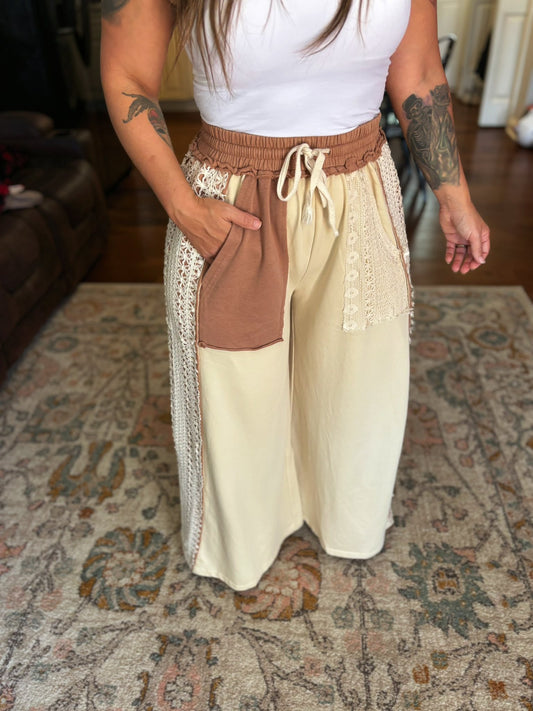 Day Dreamer Lace Patchwork Pants