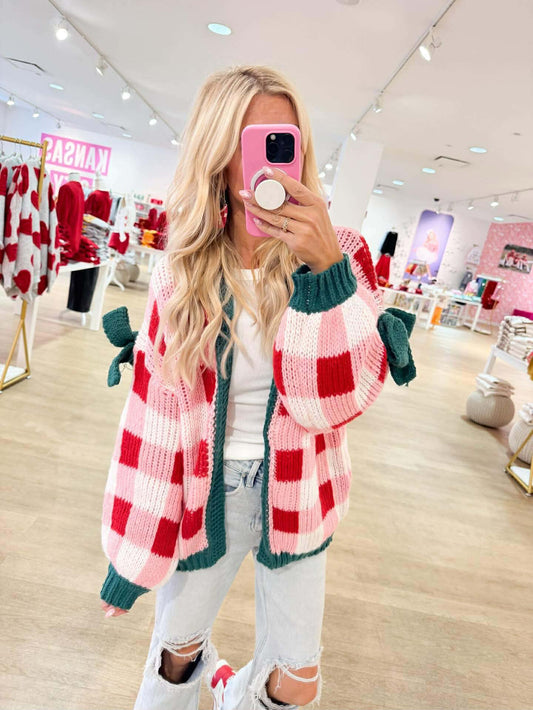 Tis The Season Checkered Cardigan