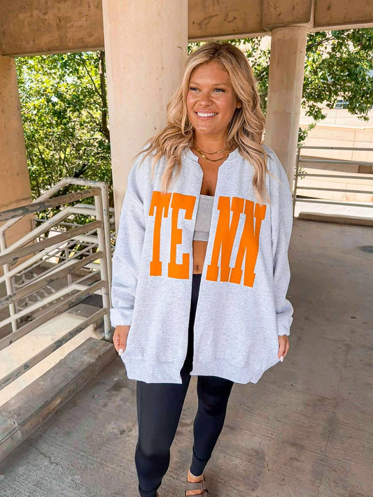 Pre-Order Tennessee Game Day Cardigan- Ash Gray