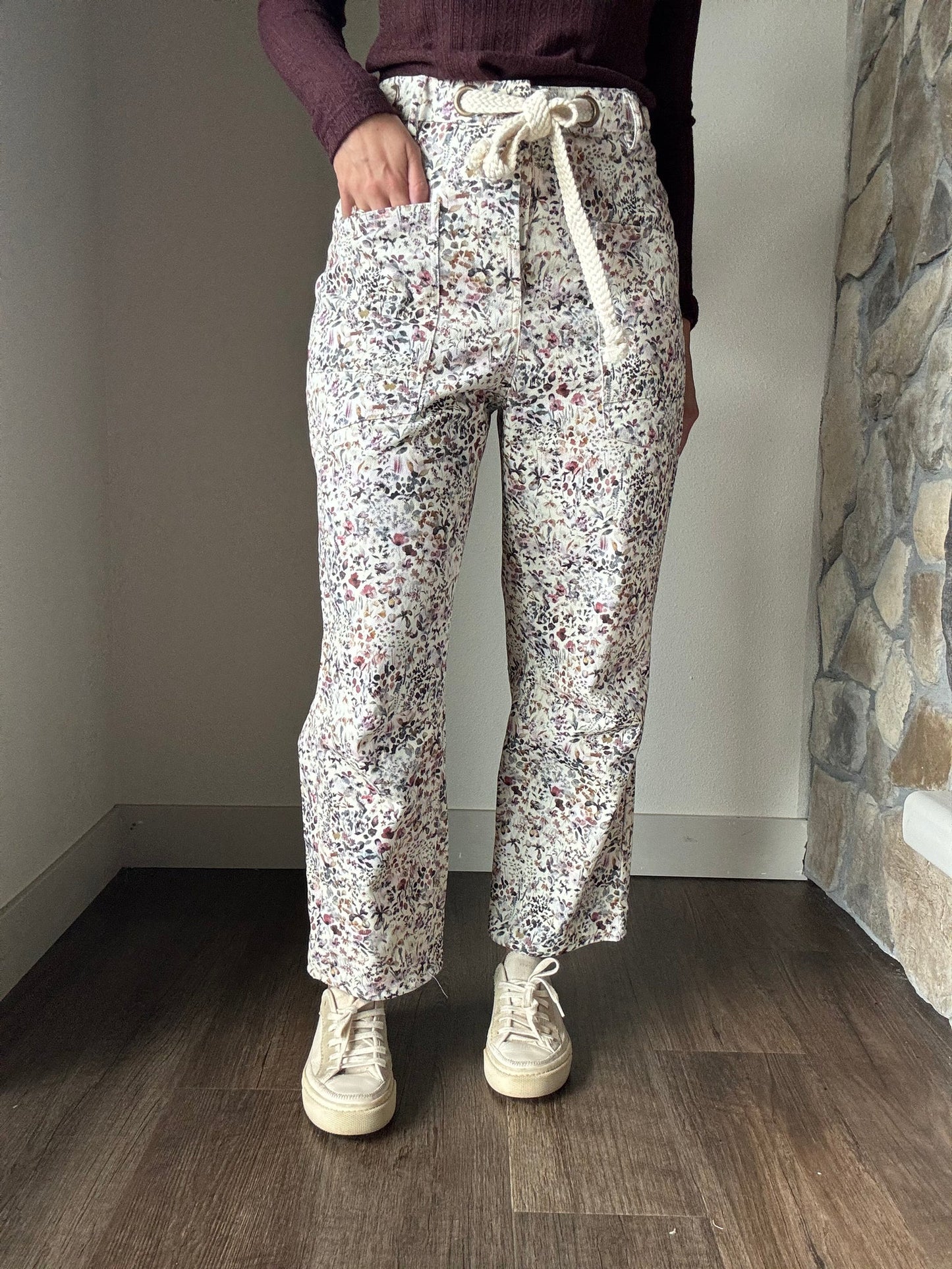 Cottage Days Floral Rope Barrel Pants