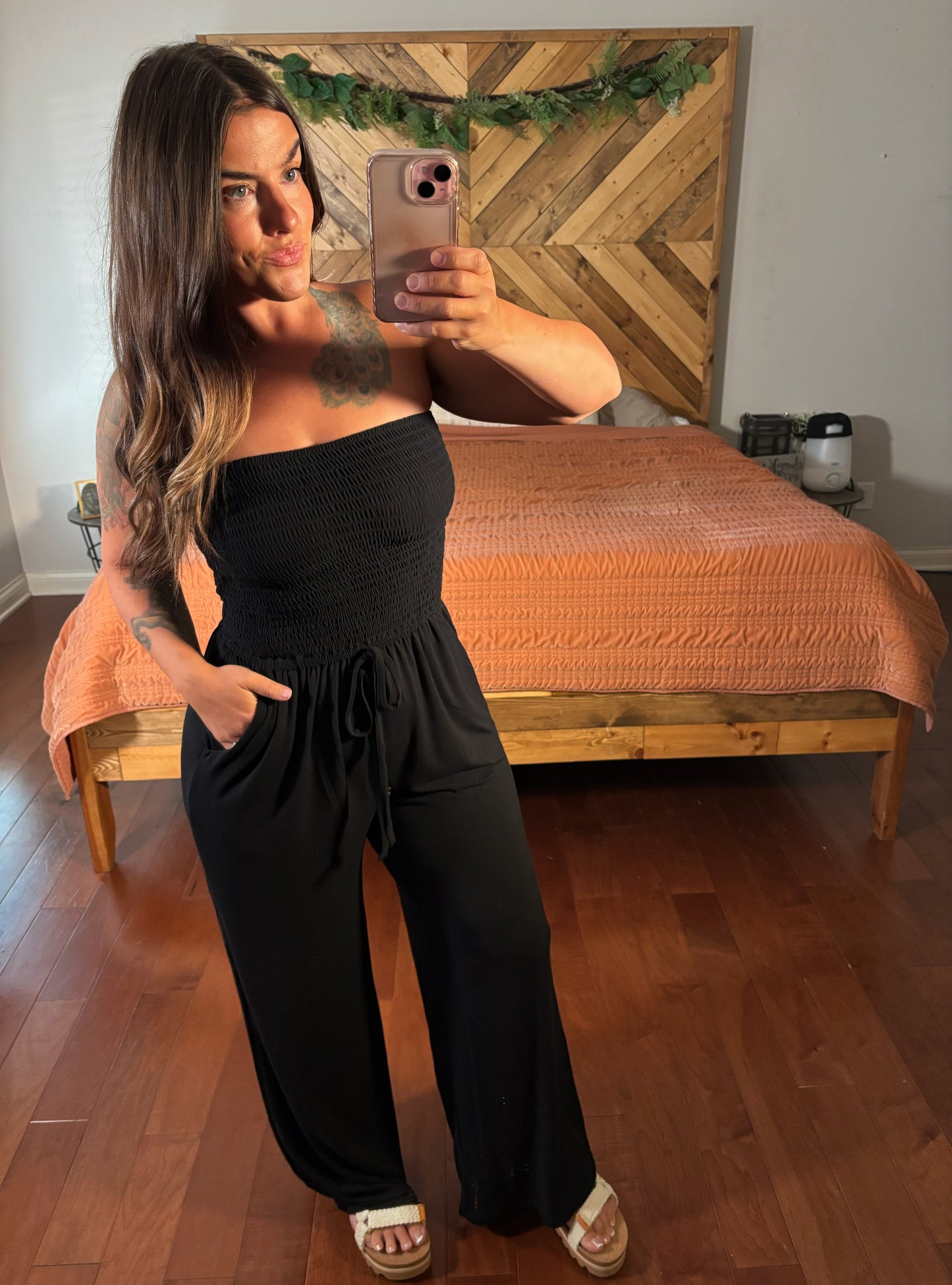 The Best Is Still To Come Smocked Tube Top Jumpsuit