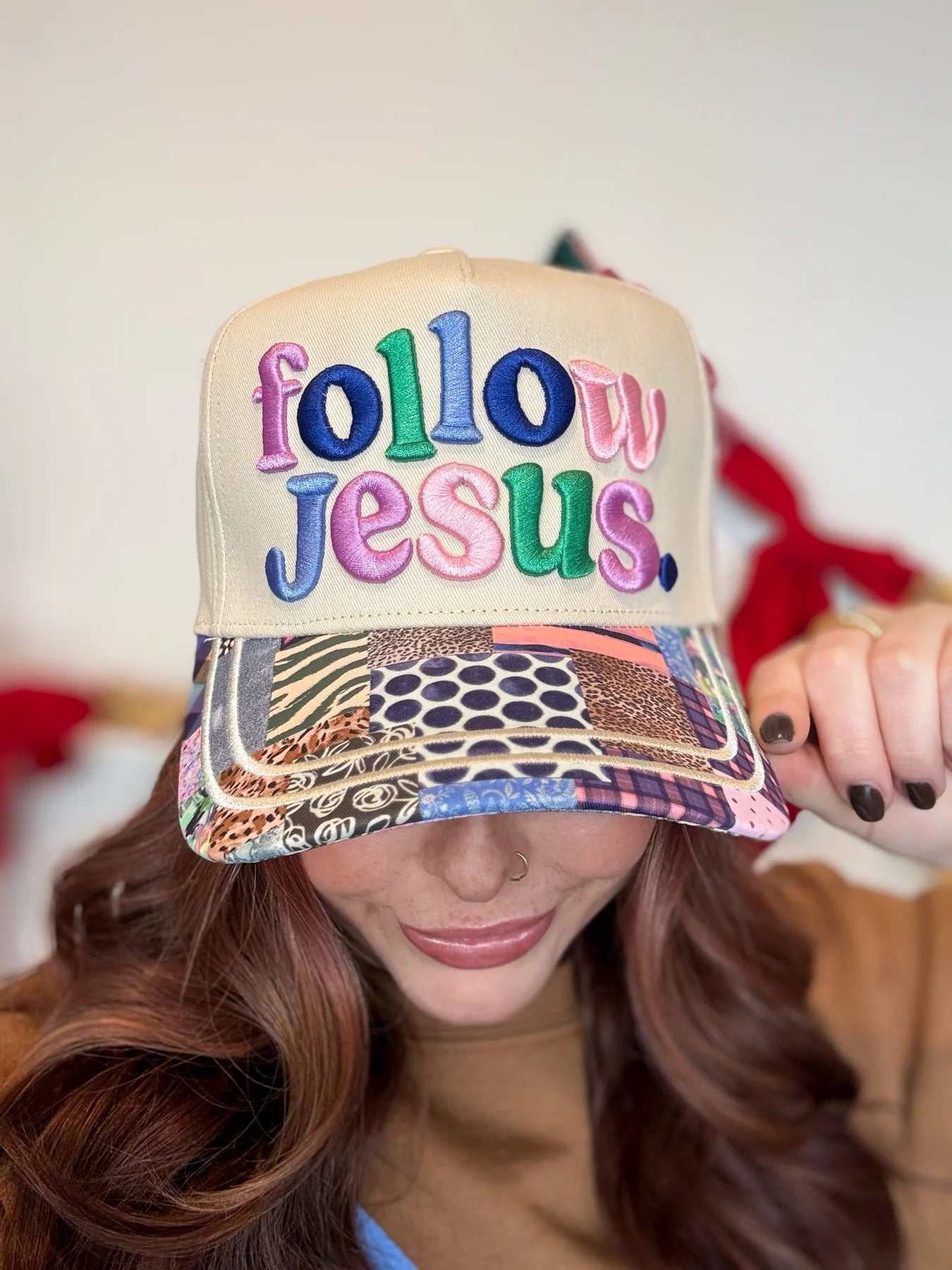 Follow Jesus Patchwork Hat