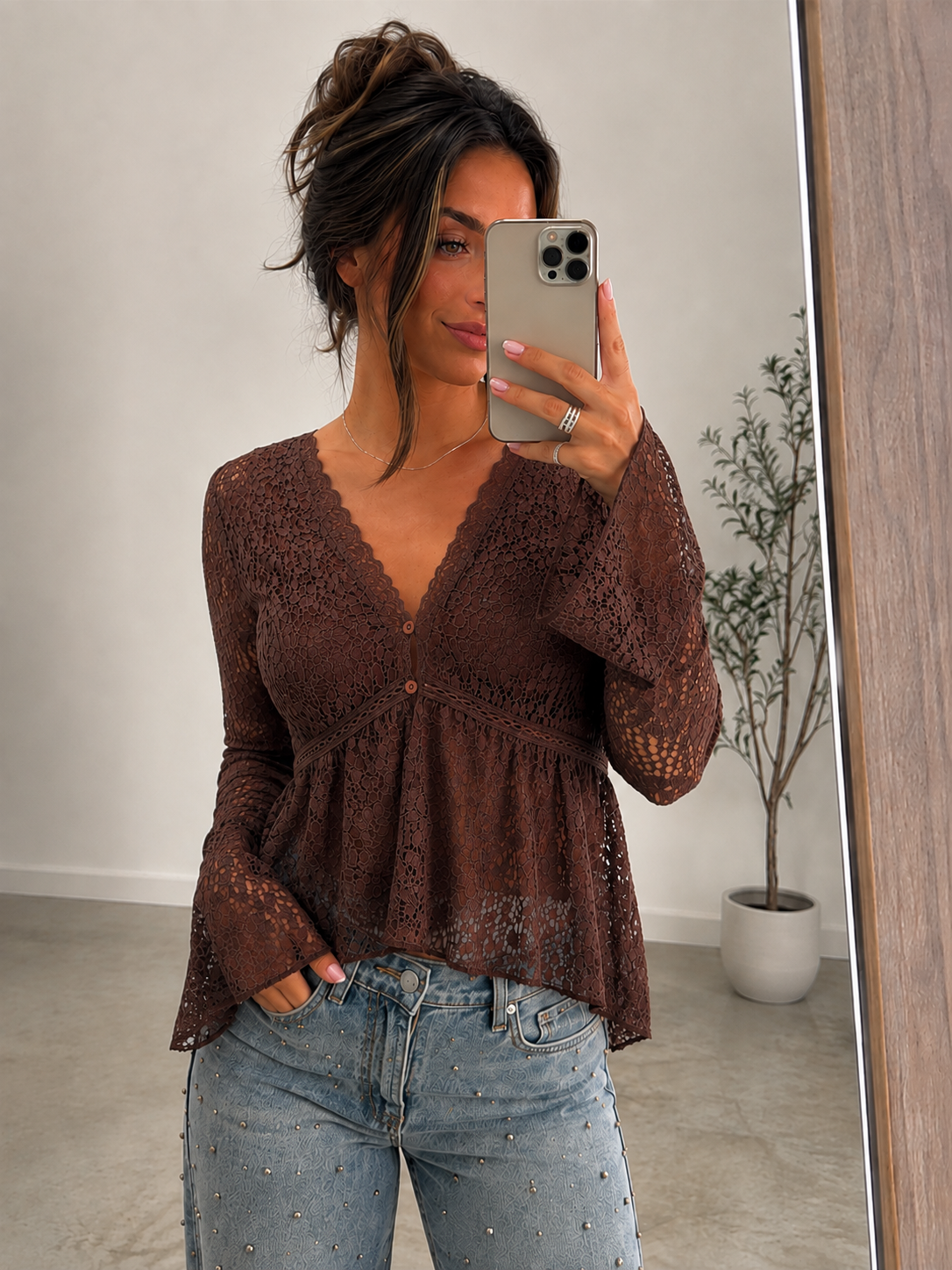 Autumn Date Night Lace Top