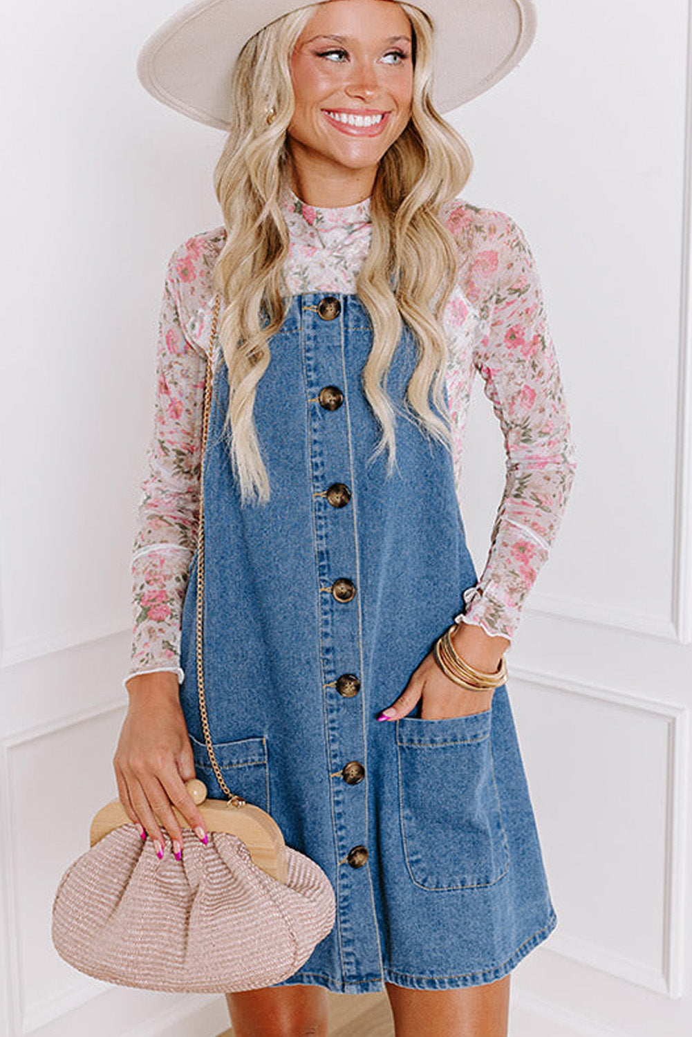 Pre-Order Sweet Moments Denim Overall Dress