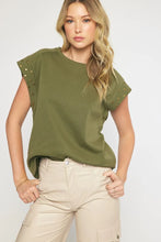 Pre-Order All Gas No Brakes Studded Cap Sleeve Top